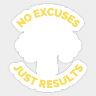 No Excuses Just Results Sticker